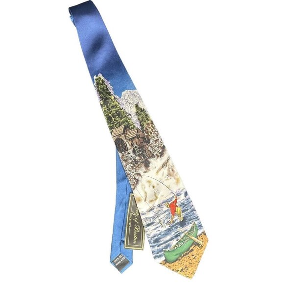 Rivitz of Boston Tie Fly Fishing Hand Made 100% Silk Brand New With Tags VTG - Picture 1 of 9